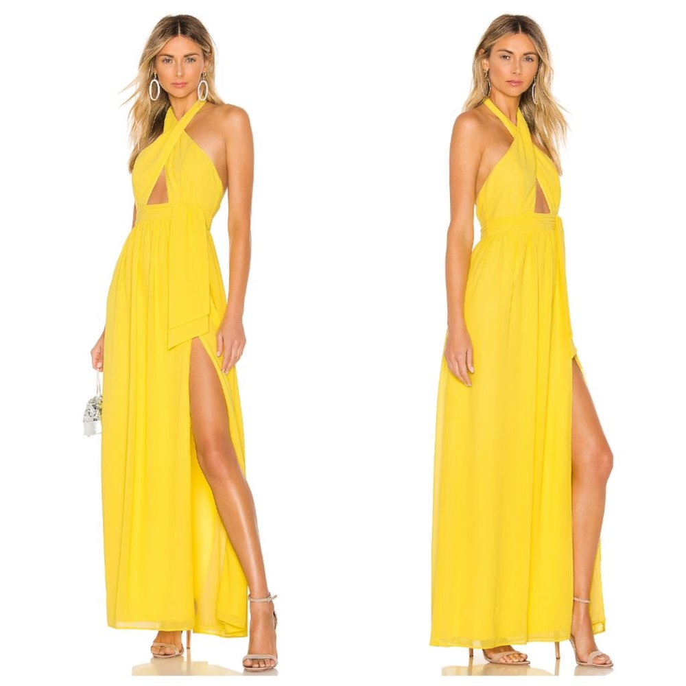 MAJORELLE Yellow Maxi Dress
